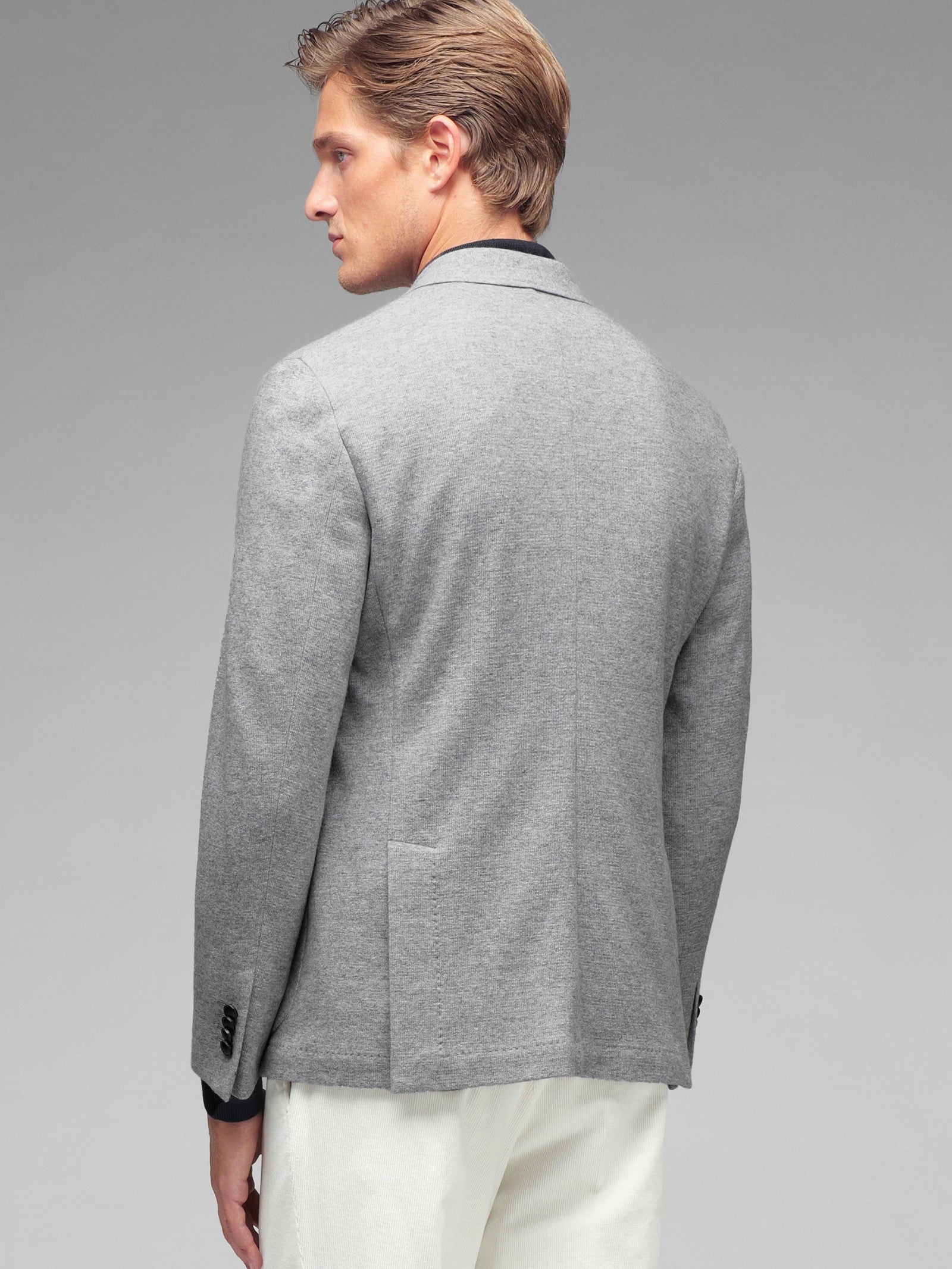 Giacca doppiopetto jersey misto lana cashmere 44 / GRIGIO