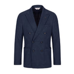 Giacca doppiopetto jersey misto lana 44 / BLU