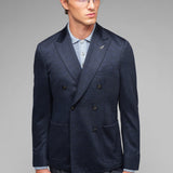 Giacca doppiopetto jersey misto lana 44 / BLU