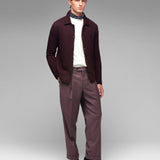 Overshirt punto piquet misto lana 44 / ROSSO