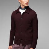 Overshirt punto piquet misto lana 44 / ROSSO