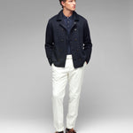 Giaccone doppiopetto in maglia misto lana 44 / BLU