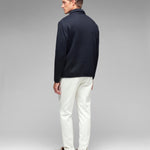 Giaccone doppiopetto in maglia misto lana 44 / BLU