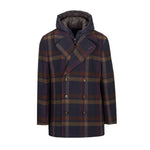Peacoat con pettorina overcheck misto lana 44 / BLU