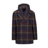 Peacoat con pettorina overcheck misto lana 44 / BLU