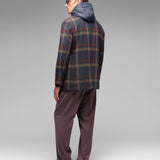 Peacoat con pettorina overcheck misto lana 44 / BLU