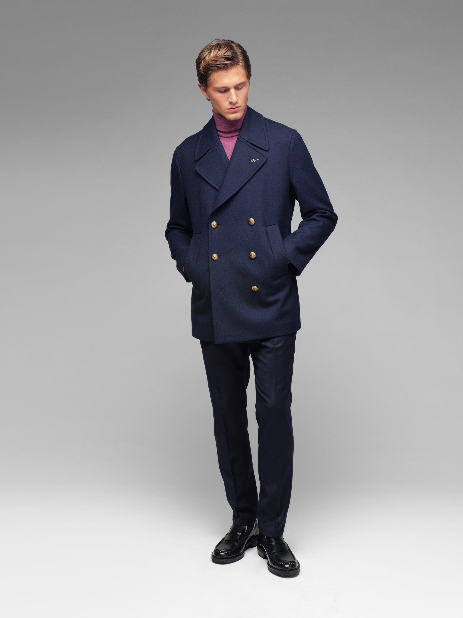 Peacoat in flanella di lana 44 / BLU