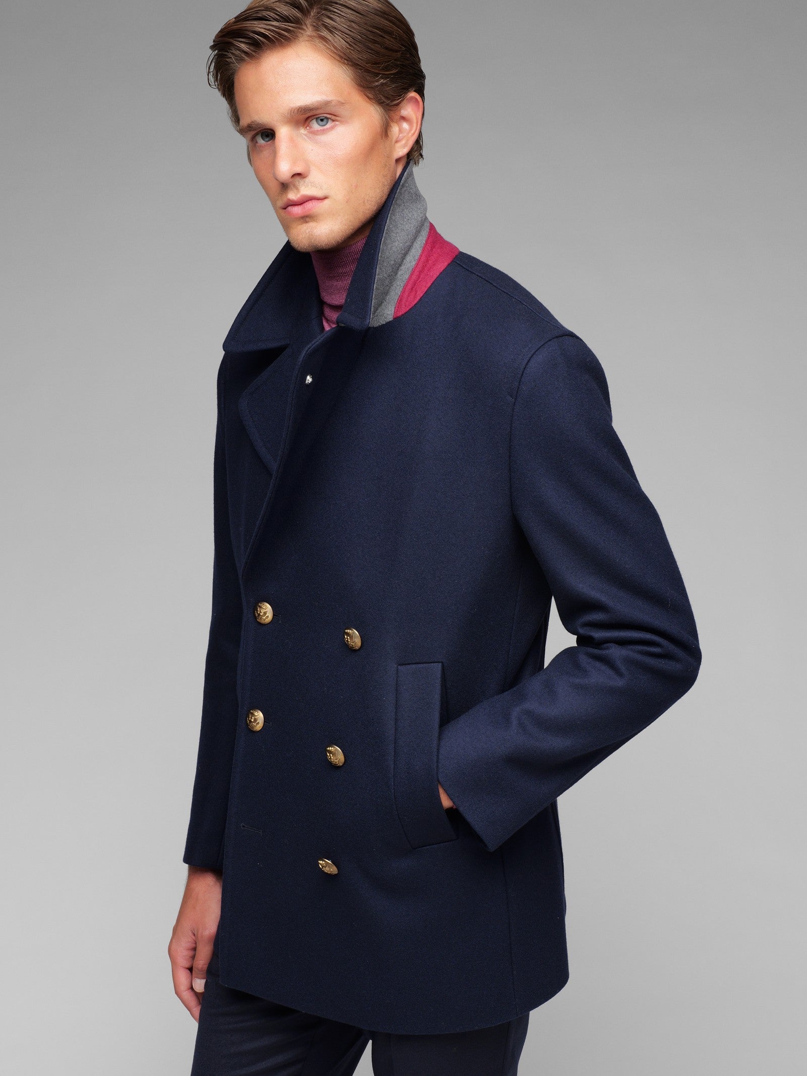 Peacoat in flanella di lana 44 / BLU