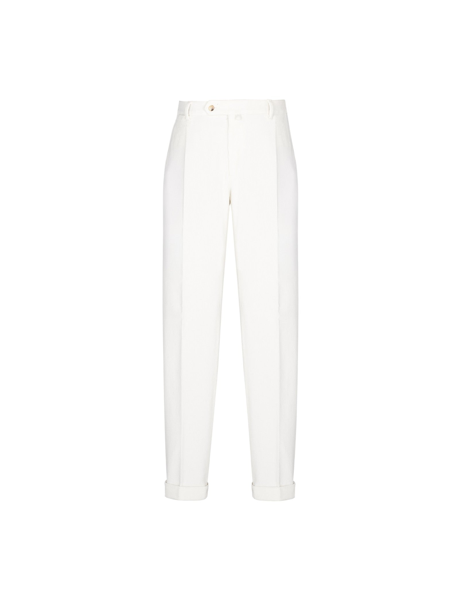 Pantalone pinces velluto 1000 righe cotone stretch 44 / BIANCO