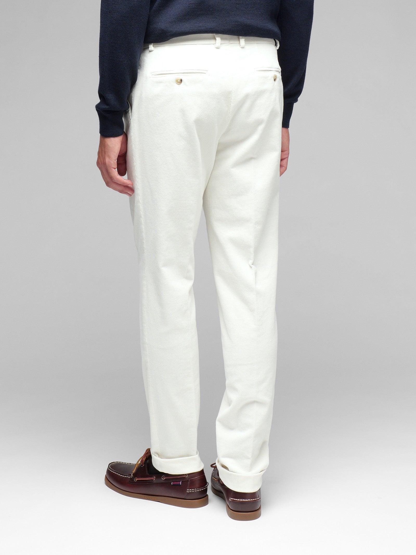 Pantalone pinces velluto 1000 righe cotone stretch 44 / BIANCO