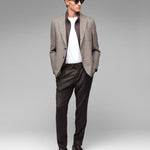 Pantalone jogging flanella di lana stretch 44 / MARRONE