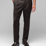 Pantalone jogging flanella di lana stretch 44 / MARRONE