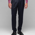 Pantalone jogging flanella di lana stretch 44 / BLU