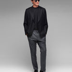 Pantalone jogging flanella di lana stretch 44 / GRIGIO