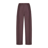 Pantalone doppia pinces flanella di lana stretch 44 / ROSSO