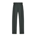 Pantalone pinces saglia di lana stretch 44 / VERDE