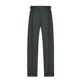 Pantalone pinces saglia di lana stretch 44 / VERDE
