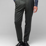 Pantalone pinces saglia di lana stretch 44 / VERDE